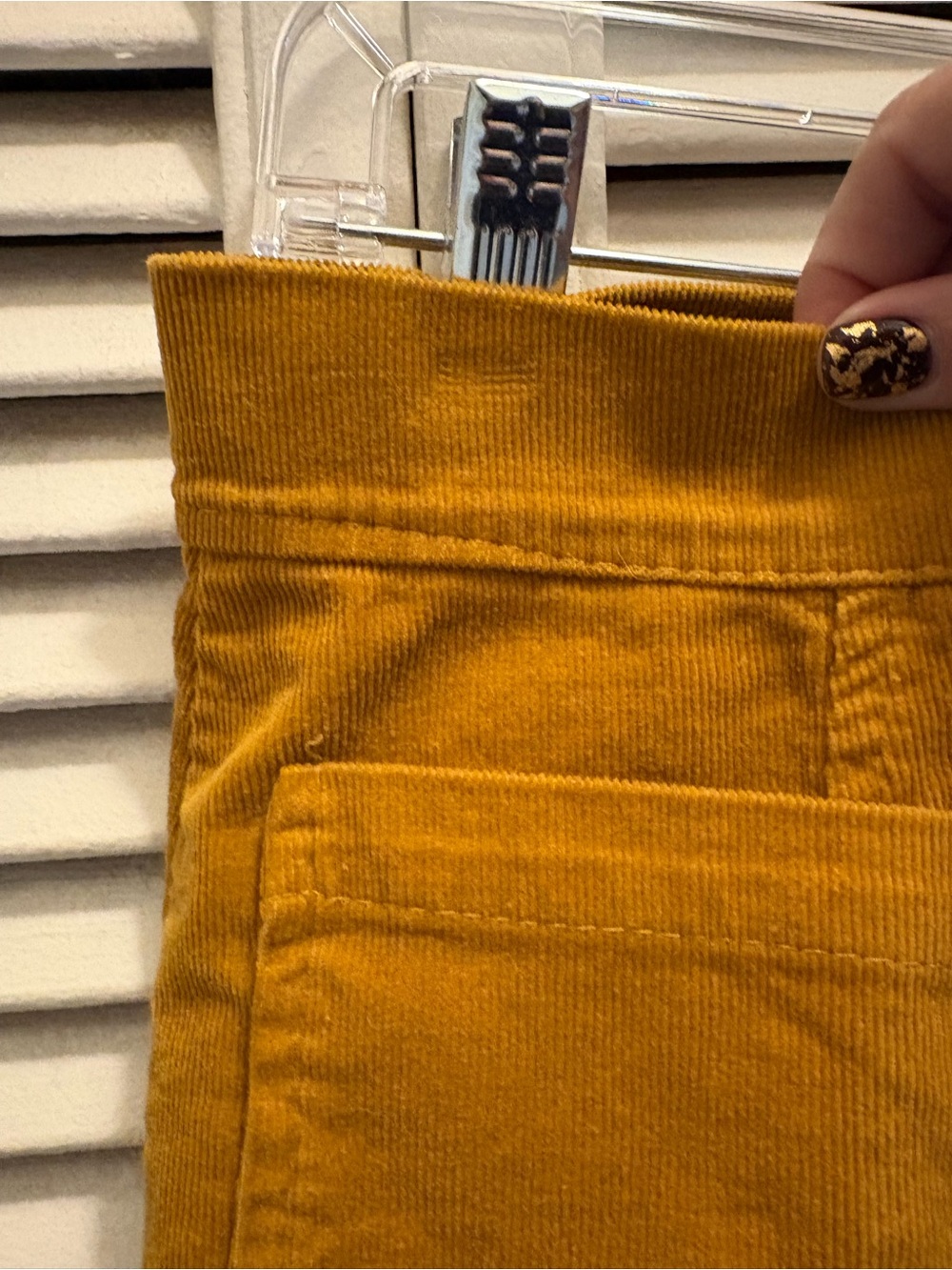 Button-Front Corduroy Mini Skirt in Mustard - Picture 6 of 6
